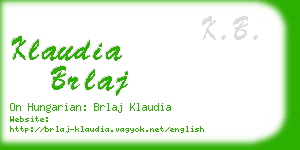 klaudia brlaj business card